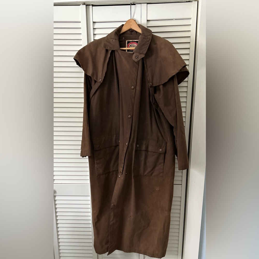Vintage Men’s Australian Outback Collection Oil Skin Duster & Cowboy Hat